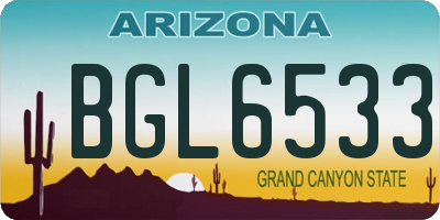 AZ license plate BGL6533