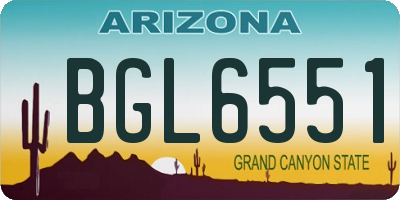 AZ license plate BGL6551
