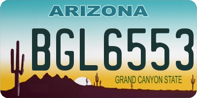 AZ license plate BGL6553