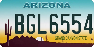 AZ license plate BGL6554