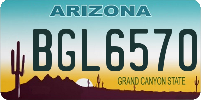 AZ license plate BGL6570