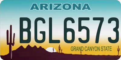 AZ license plate BGL6573