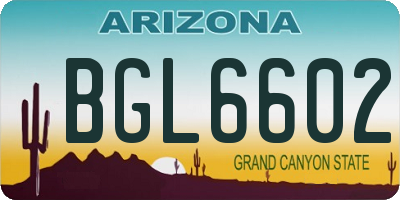 AZ license plate BGL6602