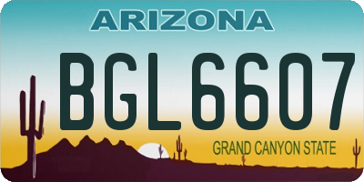 AZ license plate BGL6607