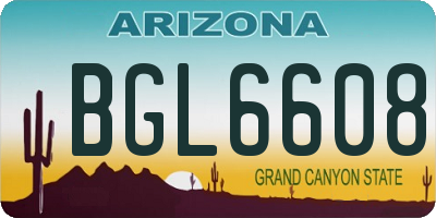 AZ license plate BGL6608