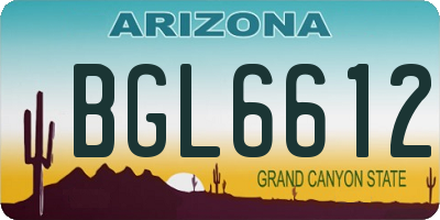 AZ license plate BGL6612