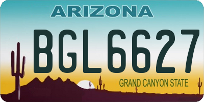 AZ license plate BGL6627