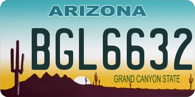 AZ license plate BGL6632