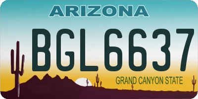 AZ license plate BGL6637