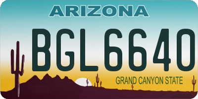 AZ license plate BGL6640