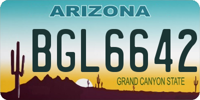 AZ license plate BGL6642