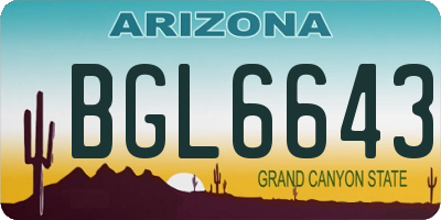AZ license plate BGL6643