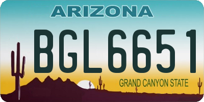 AZ license plate BGL6651