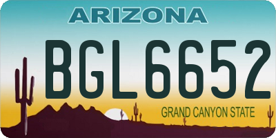 AZ license plate BGL6652