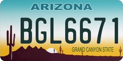 AZ license plate BGL6671