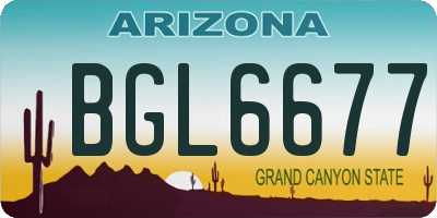 AZ license plate BGL6677