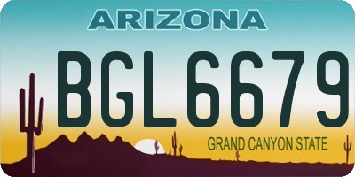 AZ license plate BGL6679