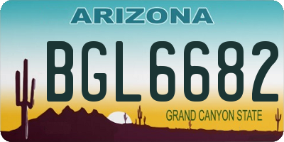 AZ license plate BGL6682