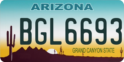 AZ license plate BGL6693
