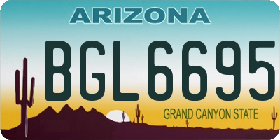 AZ license plate BGL6695