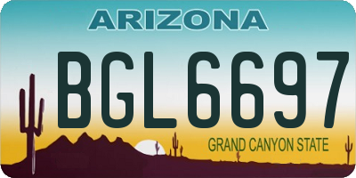 AZ license plate BGL6697