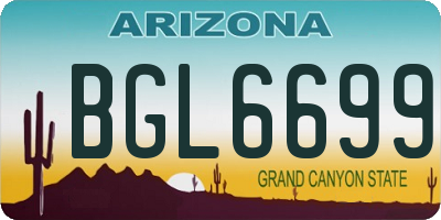 AZ license plate BGL6699