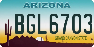 AZ license plate BGL6703