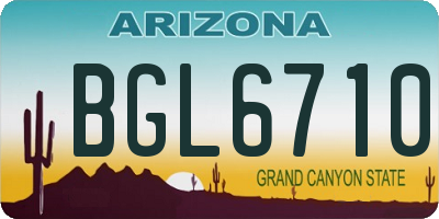 AZ license plate BGL6710