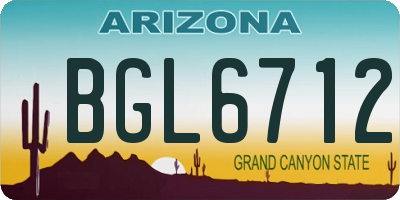 AZ license plate BGL6712