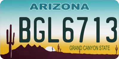 AZ license plate BGL6713