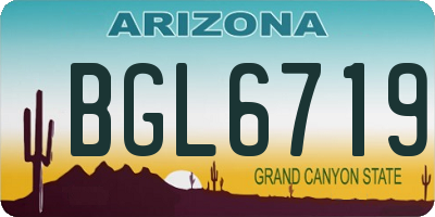AZ license plate BGL6719