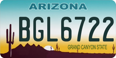 AZ license plate BGL6722