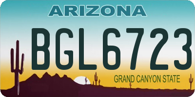 AZ license plate BGL6723