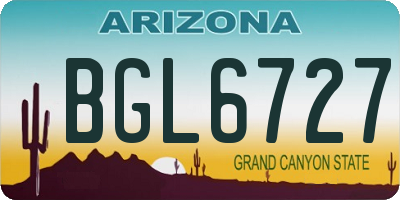 AZ license plate BGL6727