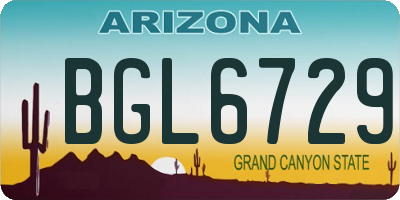 AZ license plate BGL6729