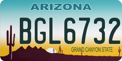 AZ license plate BGL6732