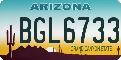 AZ license plate BGL6733