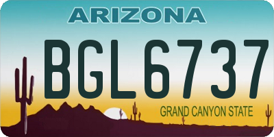 AZ license plate BGL6737