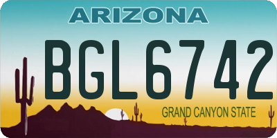 AZ license plate BGL6742