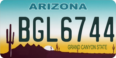 AZ license plate BGL6744