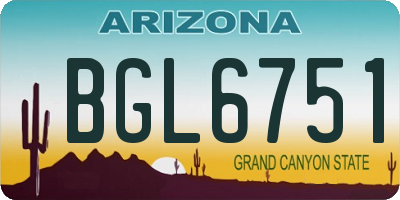 AZ license plate BGL6751