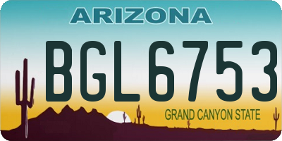 AZ license plate BGL6753