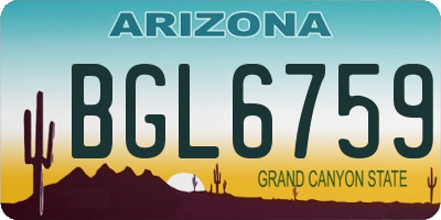 AZ license plate BGL6759