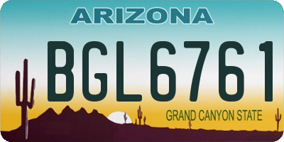 AZ license plate BGL6761