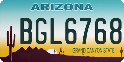 AZ license plate BGL6768