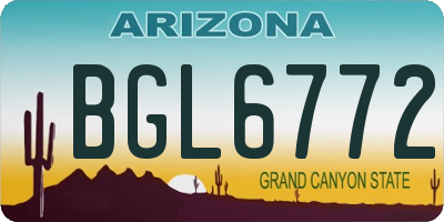 AZ license plate BGL6772