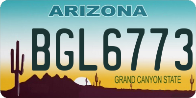 AZ license plate BGL6773