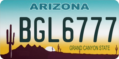AZ license plate BGL6777
