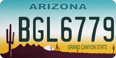AZ license plate BGL6779