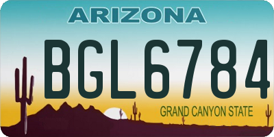 AZ license plate BGL6784